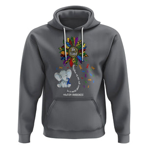 Autism Awareness Elephant Hoodie In A World Where You Can Be Anything Be Kind Colorful Sunflower Ribbon TS02 Charcoal Printyourwear