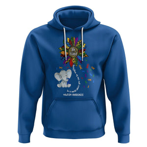 Autism Awareness Elephant Hoodie In A World Where You Can Be Anything Be Kind Colorful Sunflower Ribbon TS02 Royal Blue Printyourwear