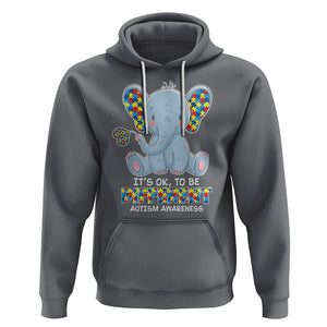 Autism Awareness Elephant Hoodie Its Ok To Be Different TS01 Charcoal Printyourwear