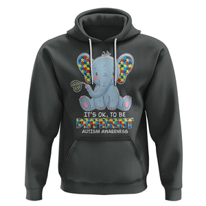 Autism Awareness Elephant Hoodie Its Ok To Be Different TS01 Dark Heather Printyourwear