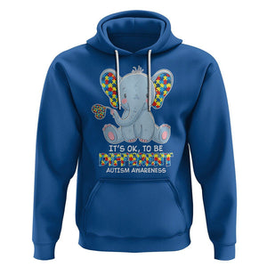 Autism Awareness Elephant Hoodie Its Ok To Be Different TS01 Royal Blue Printyourwear