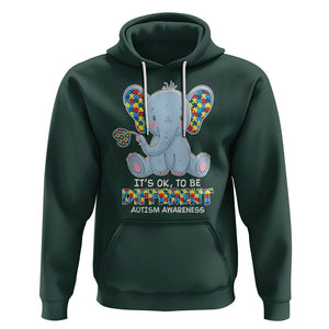 Autism Awareness Elephant Hoodie Its Ok To Be Different TS01 Dark Forest Green Printyourwear