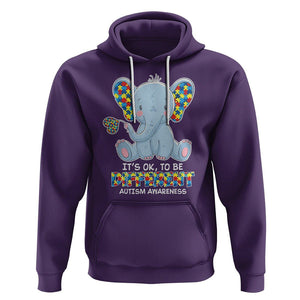 Autism Awareness Elephant Hoodie Its Ok To Be Different TS01 Purple Printyourwear