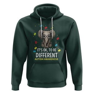 Autism Awareness Elephant Hoodie It's Okay To Be Different TS01 Dark Forest Green Printyourwear