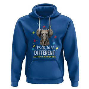 Autism Awareness Elephant Hoodie It's Okay To Be Different TS01 Royal Blue Printyourwear