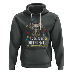 Autism Awareness Elephant Hoodie It's Okay To Be Different TS01 Dark Heather Printyourwear