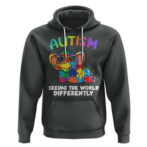 Autism Awareness Elephant Hoodie Seeing The World Differently Spectrum Puzzle Piece TS02 Dark Heather Printyourwear