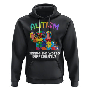 Autism Awareness Elephant Hoodie Seeing The World Differently Spectrum Puzzle Piece TS02 Black Printyourwear