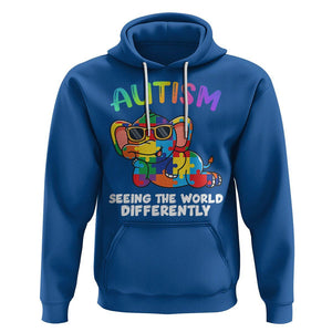 Autism Awareness Elephant Hoodie Seeing The World Differently Spectrum Puzzle Piece TS02 Royal Blue Printyourwear