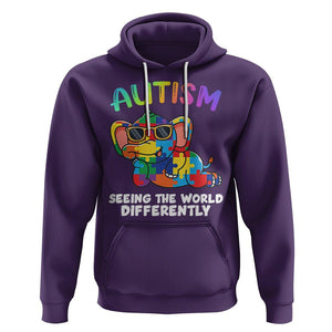 Autism Awareness Elephant Hoodie Seeing The World Differently Spectrum Puzzle Piece TS02 Purple Printyourwear