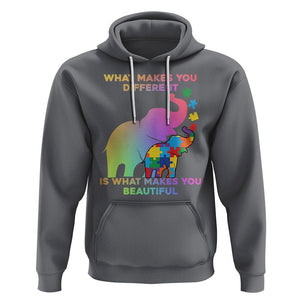 Autism Awareness Elephant Hoodie What Make You Different Makes You Beautiful Spectrum Puzzle Piece Baby TS02 Charcoal Printyourwear