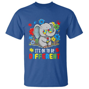 Autism Awareness Elephant T Shirt It's Ok To Be Different Proud Autistic Acceptance TS02 Royal Blue Printyourwear