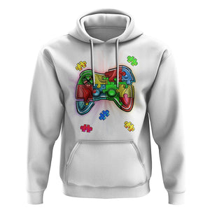 Autism Awareness Gamer Hoodie Video Game Control Puzzle Piece TS01 White Printyourwear