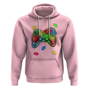 Autism Awareness Gamer Hoodie Video Game Control Puzzle Piece TS01 Light Pink Printyourwear