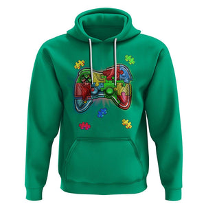 Autism Awareness Gamer Hoodie Video Game Control Puzzle Piece TS01 Irish Green Printyourwear