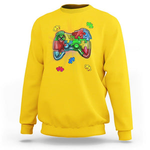 Autism Awareness Gamer Sweatshirt Video Game Control Puzzle Piece TS01 Daisy Printyourwear