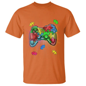 Autism Awareness Gamer T Shirt Video Game Control Puzzle Piece TS01 Orange Printyourwear