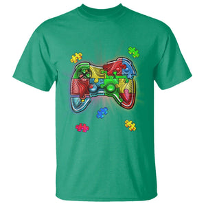 Autism Awareness Gamer T Shirt Video Game Control Puzzle Piece TS01 Irish Green Printyourwear