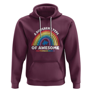 Autism Awareness Hoodie A Different Type Of Awesome Rainbow Puzzle Piece TS02 Maroon Printyourwear