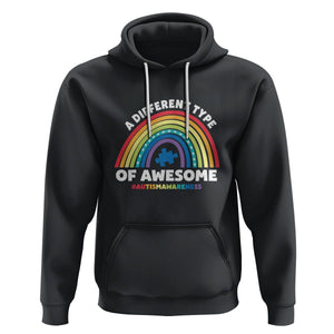 Autism Awareness Hoodie A Different Type Of Awesome Rainbow Puzzle Piece TS02 Black Printyourwear