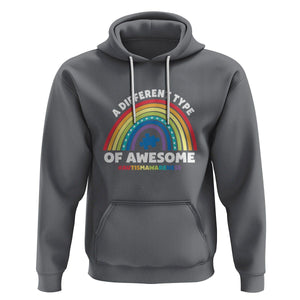 Autism Awareness Hoodie A Different Type Of Awesome Rainbow Puzzle Piece TS02 Charcoal Printyourwear