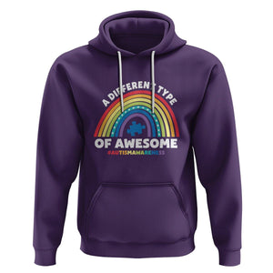 Autism Awareness Hoodie A Different Type Of Awesome Rainbow Puzzle Piece TS02 Purple Printyourwear