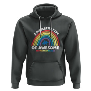 Autism Awareness Hoodie A Different Type Of Awesome Rainbow Puzzle Piece TS02 Dark Heather Printyourwear