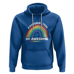 Autism Awareness Hoodie A Different Type Of Awesome Rainbow Puzzle Piece TS02 Royal Blue Printyourwear