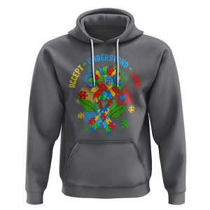 Autism Awareness Hoodie Accept Understand Love Rainbow Puzzle Sunflower TS09 Charcoal Printyourwear