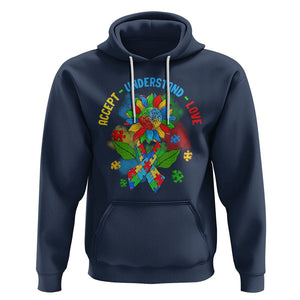 Autism Awareness Hoodie Accept Understand Love Rainbow Puzzle Sunflower TS09 Navy Printyourwear