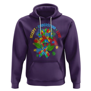 Autism Awareness Hoodie Accept Understand Love Rainbow Puzzle Sunflower TS09 Purple Printyourwear