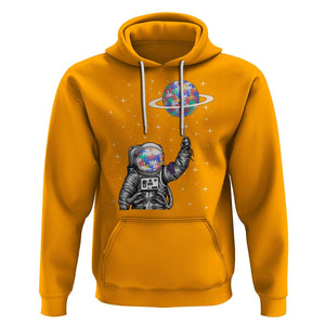 Autism Awareness Hoodie Astronaut Puzzle Balloon Autistic Outer Space TS09 Gold Printyourwear