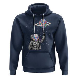 Autism Awareness Hoodie Astronaut Puzzle Balloon Autistic Outer Space TS09 Navy Printyourwear