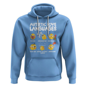 Autism Awareness Hoodie Autistic Love Languages Cute Chick TS09 Carolina Blue Printyourwear