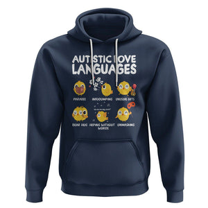 Autism Awareness Hoodie Autistic Love Languages Cute Chick TS09 Navy Printyourwear