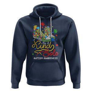 Autism Awareness Hoodie Be A King Sole Puzzle Shoe TS09 Navy Printyourwear