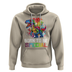 Autism Awareness Hoodie Born To Be Special Rainbow Puzzle Dinosaur TS09 Sand Printyourwear