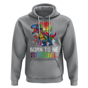 Autism Awareness Hoodie Born To Be Special Rainbow Puzzle Dinosaur TS09 Sport Gray Printyourwear