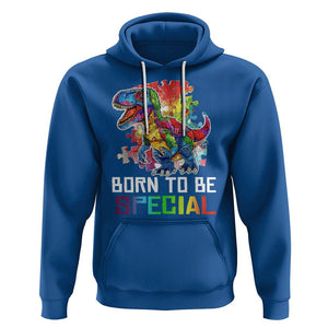 Autism Awareness Hoodie Born To Be Special Rainbow Puzzle Dinosaur TS09 Royal Blue Printyourwear