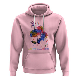 Autism Awareness Hoodie Colorful Sunflower With Bird Spectrum Ribbon TS01 Light Pink Printyourwear