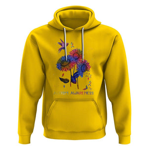 Autism Awareness Hoodie Colorful Sunflower With Bird Spectrum Ribbon TS01 Daisy Printyourwear