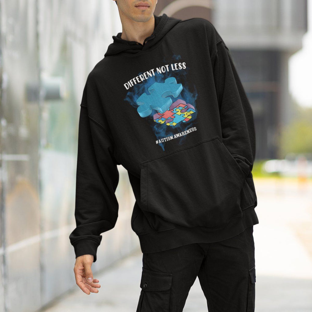 Autism Awareness Hoodie Different Not Less Support Spectrum Puzzle Piece TS02 Printyourwear