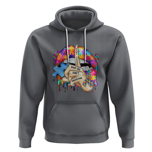 Autism Awareness Hoodie Don't Jundge What You Don't Understand Puzzle Lip TS09 Charcoal Printyourwear