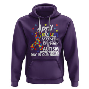 Autism Awareness Hoodie Everyday In Our Home Spectrum Puzzle Ribbon TS01 Purple Printyourwear