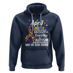 Autism Awareness Hoodie Everyday In Our Home Spectrum Puzzle Ribbon TS01 Navy Printyourwear