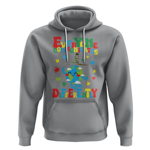 Autism Awareness Hoodie Everyone Communicates Different Puzzle Cute Earth TS09 Sport Gray Printyourwear