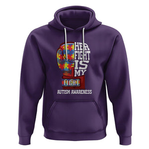 Autism Awareness Hoodie Her Fight Is My Fight Mom Dad Parents Support TS09 Purple Printyourwear