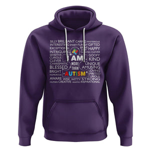 Autism Awareness Hoodie I Am More Than Autism Brilliant Strong Unique Brave Happy Creative TS09 Purple Printyourwear