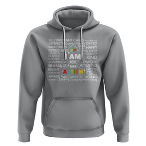 Autism Awareness Hoodie I Am More Than Autism Brilliant Strong Unique Brave Happy Creative TS09 Sport Gray Printyourwear