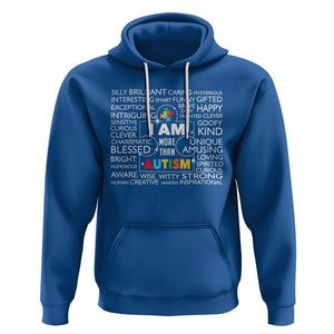 Autism Awareness Hoodie I Am More Than Autism Brilliant Strong Unique Brave Happy Creative TS09 Royal Blue Printyourwear